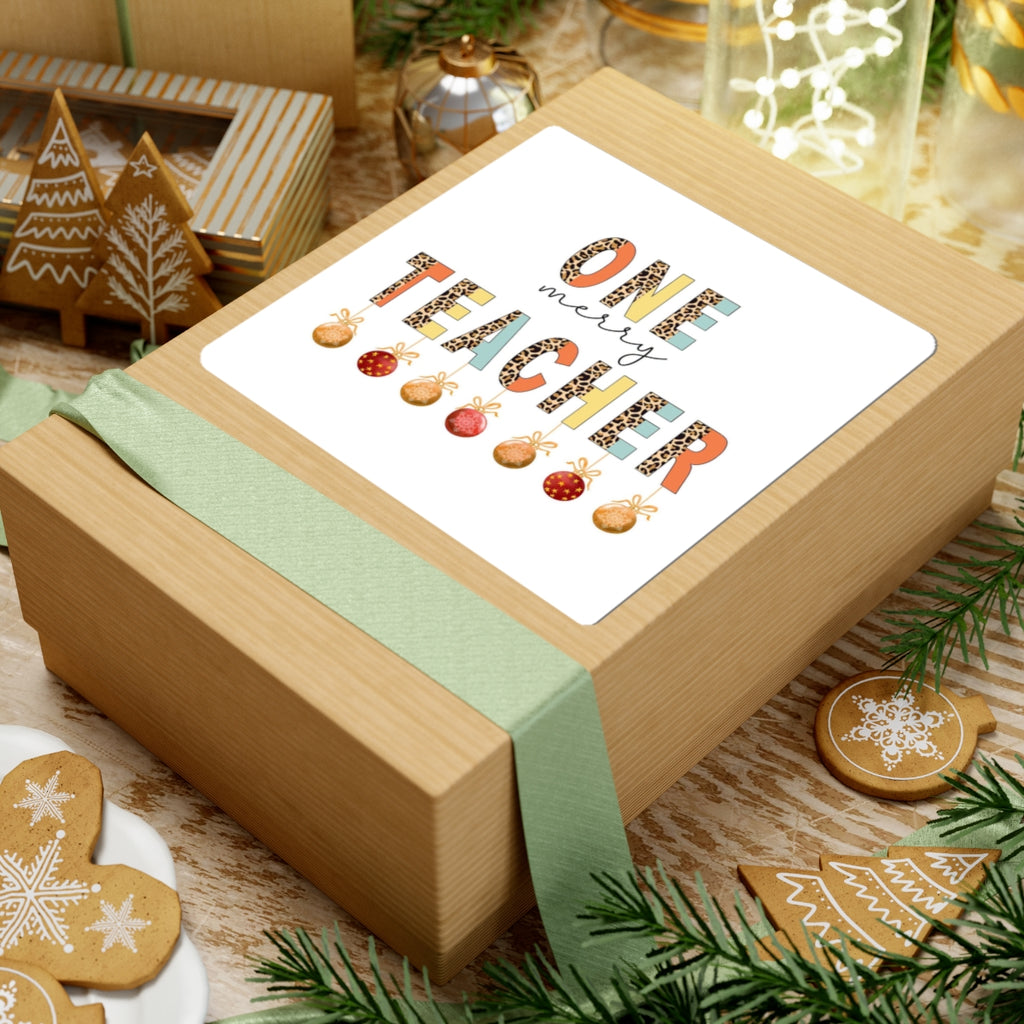 One Merry Teacher Sticker — Christmas Teacher Gift Kiss-Cut Sticker