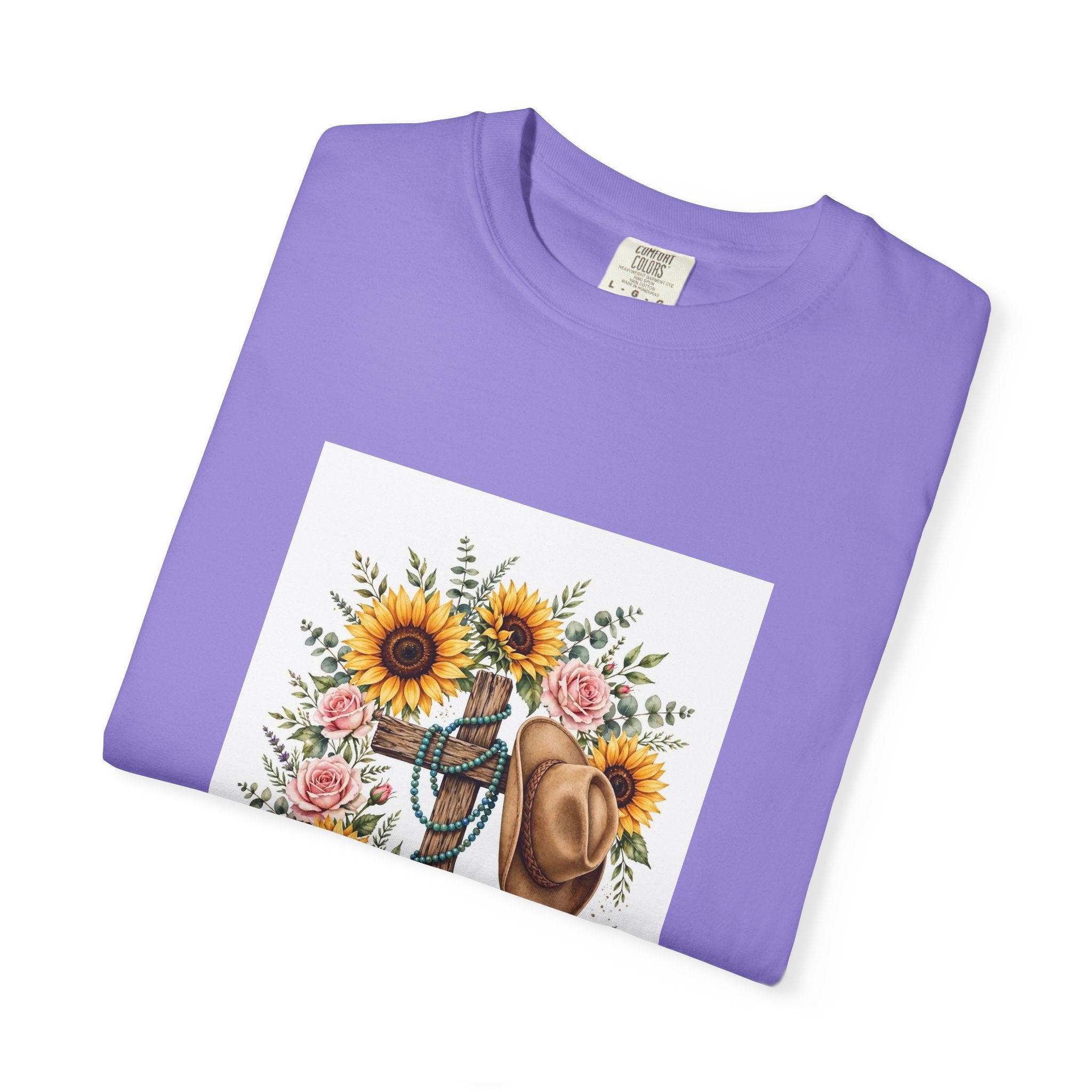 Faith Family Ranch T-Shirt — Sunflower Cowboy Hat Graphic Tee