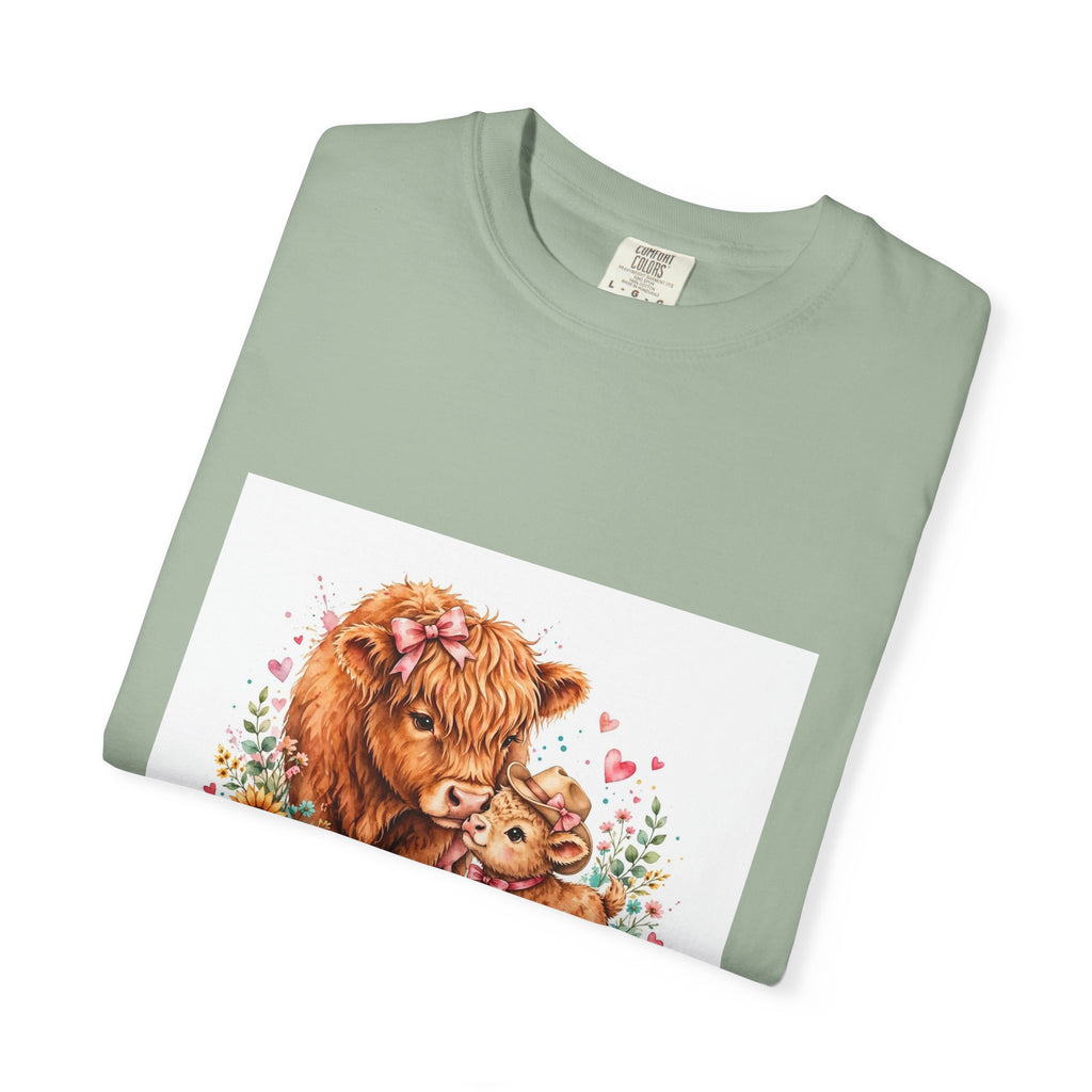 Mama's Little Cowgirl T-Shirt – Cute Highland Cow Mom & Calf Graphic