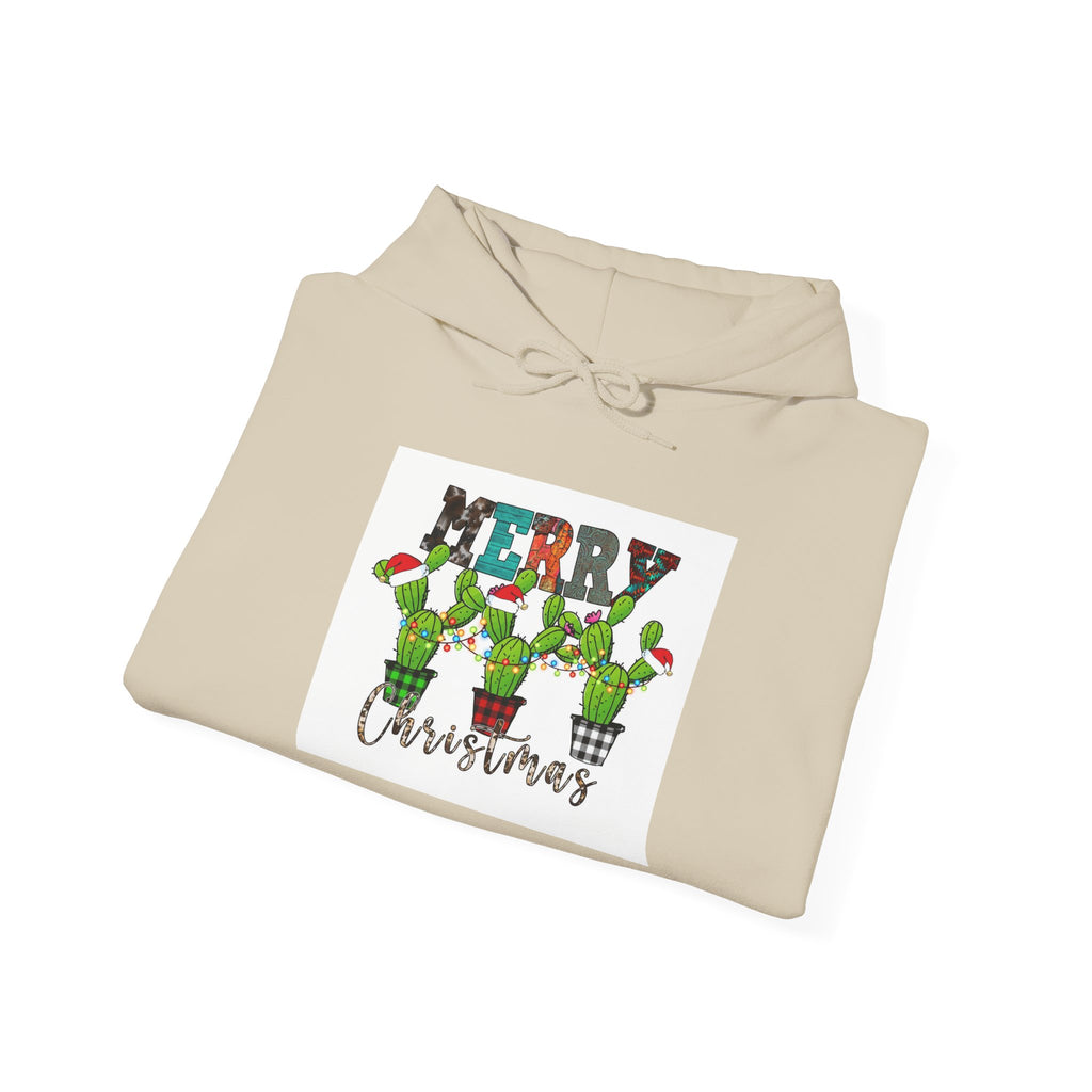 Merry Christmas Cactus Hoodie – Cute Holiday Plant Graphic Sweatshirt
