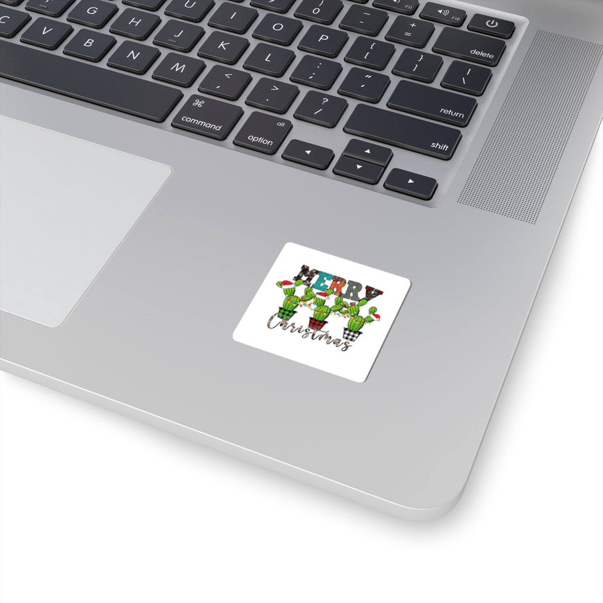 Merry Christmas Cactus Stickers — Festive Kiss-Cut Decals