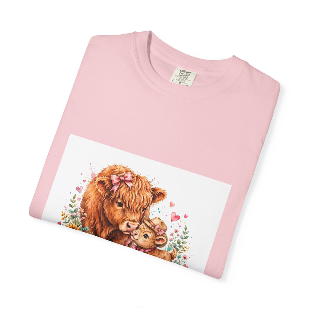 Mama's Little Cowgirl T-Shirt – Cute Highland Cow Mom & Calf Graphic