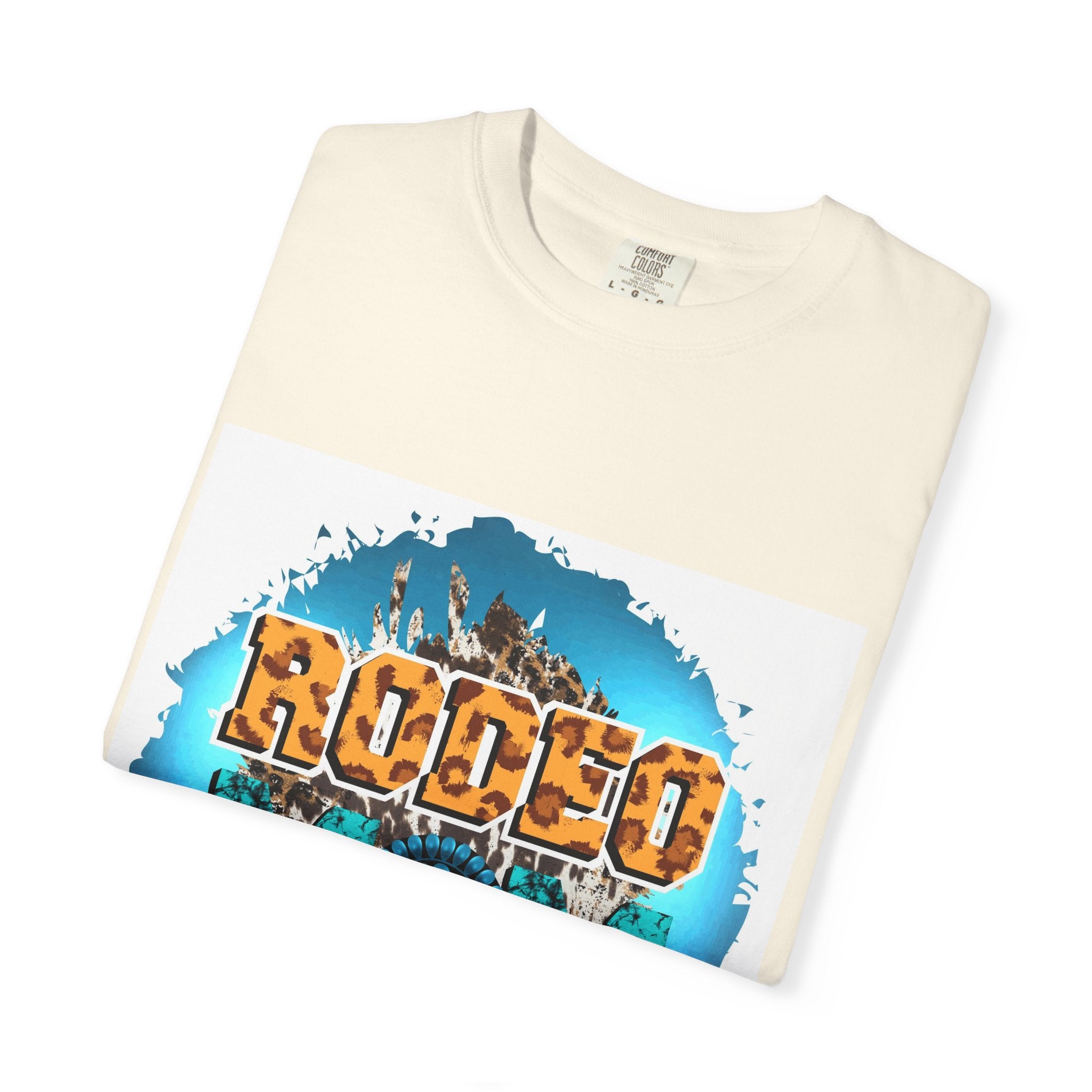 Rodeo Mom Graphic T-Shirt — Western Cowgirl Bronc & Turquoise Design