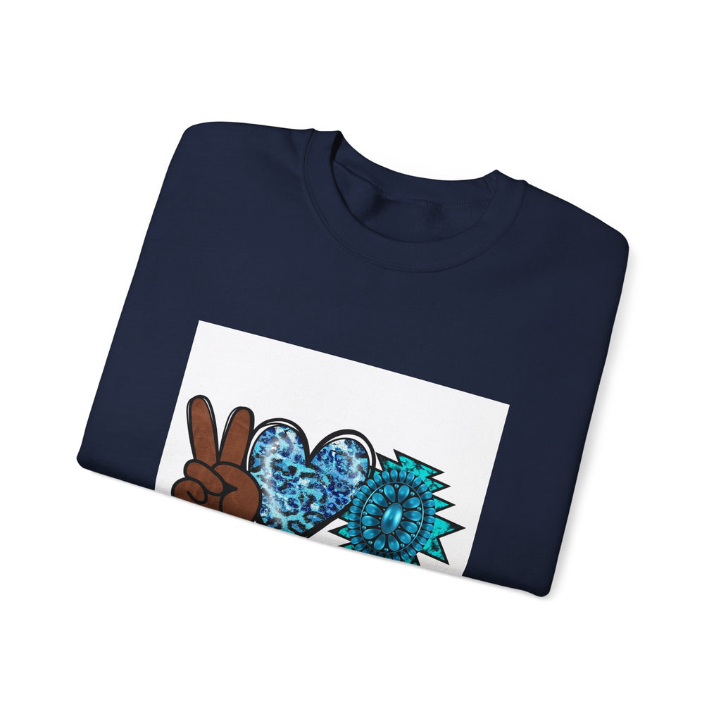 Peace Love Turquoise Crewneck Sweatshirt