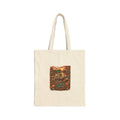 Skull & Sunflowers Vintage Tote Bag – "Still I Rise" Cotton Canvas Eco Shopper