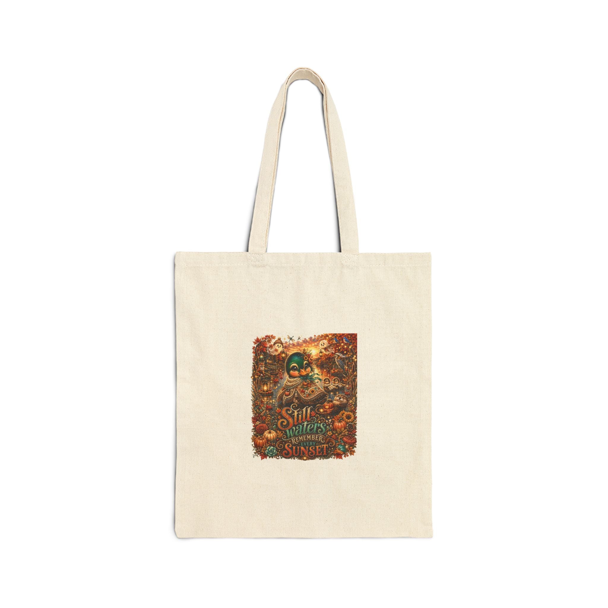 Skull & Sunflowers Vintage Tote Bag – "Still I Rise" Cotton Canvas Eco Shopper