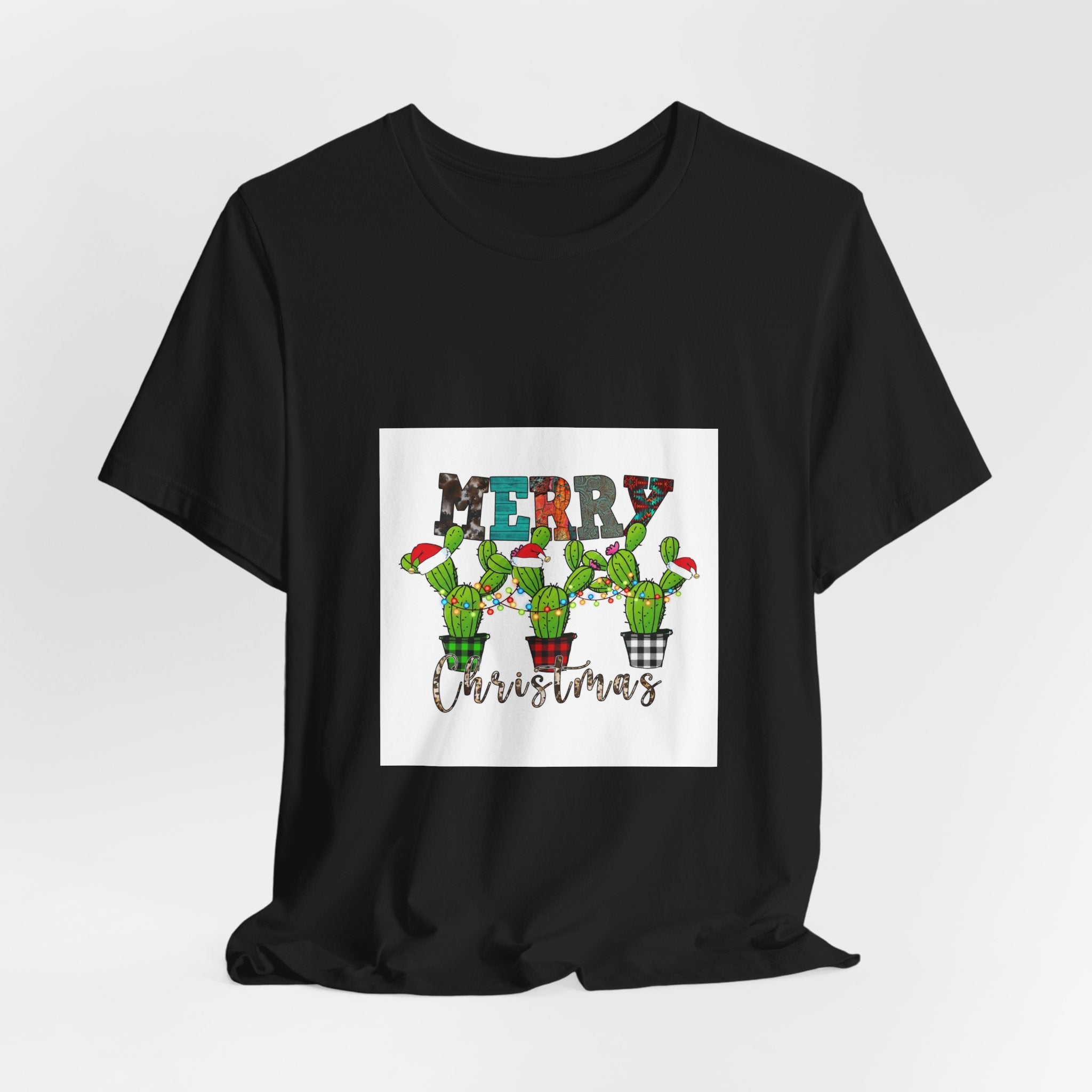 Merry Christmas Cactus Tee — Festive Holiday Succulent Shirt