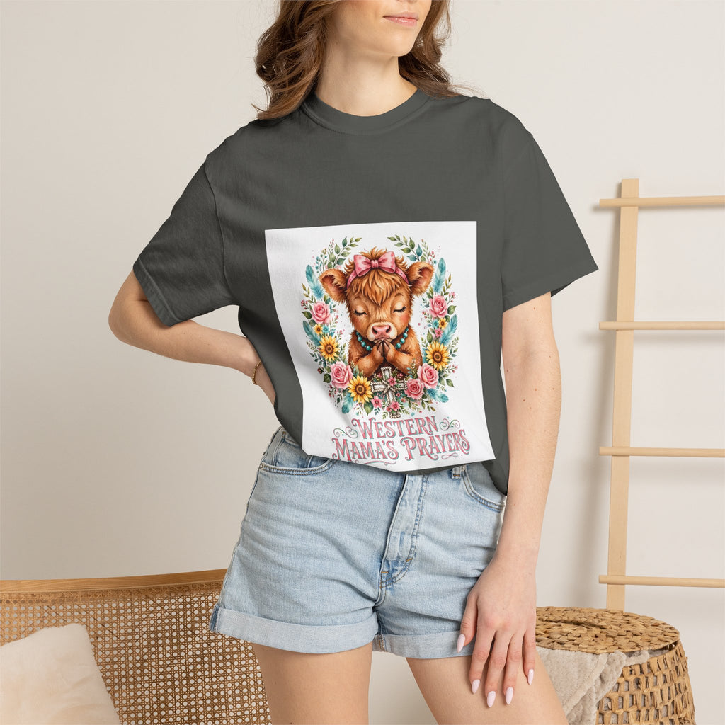 Western Mama Prayer Cow T-Shirt