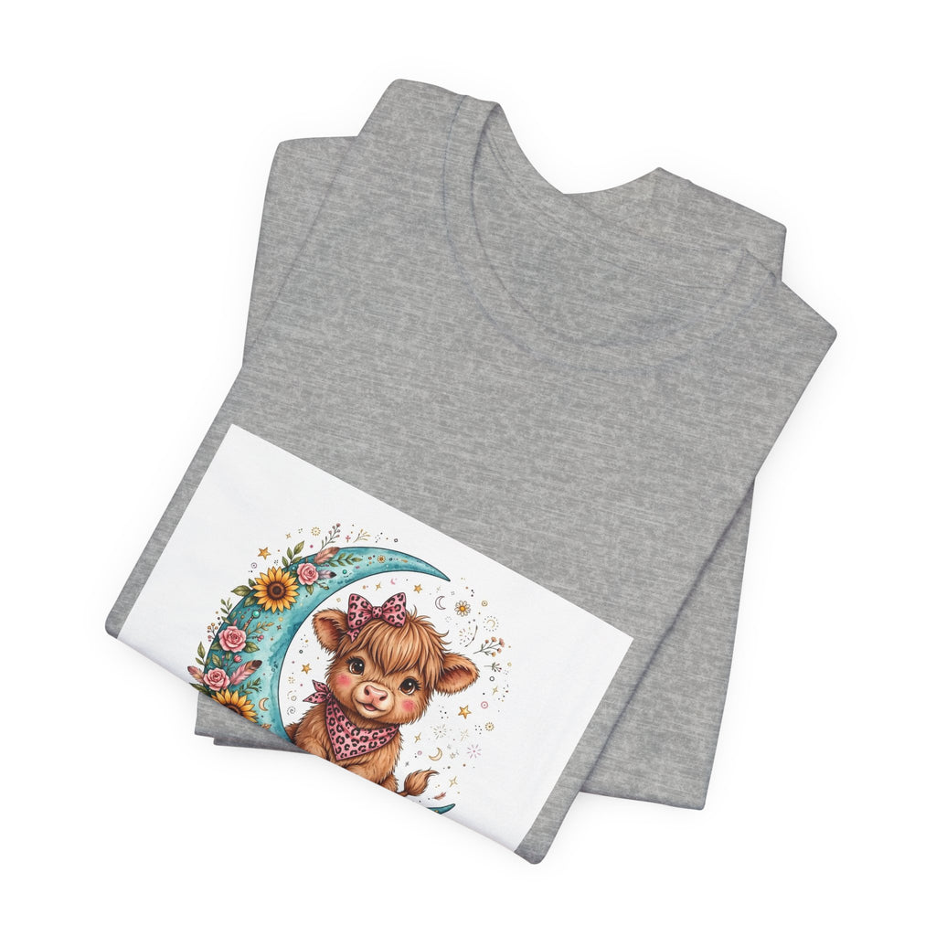 Love You to the Moon & to the Ranch Tee — Cute Cow Moon Graphic T-Shirt