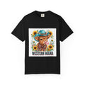 Western Mama Cow Tee — Cute Cow with Cowboy Hat & Sunflowers Graphic T-Shirt