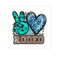 Peace + Heart Rodeo Sticker — Turquoise Leopard Kiss-Cut Decal
