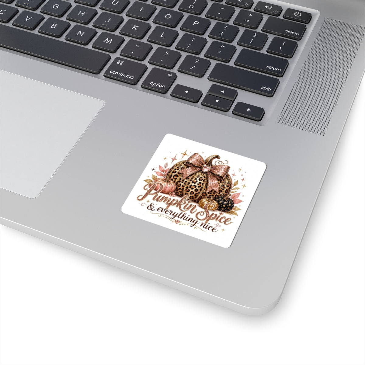 Pumpkin Spice Leopard Sticker — "Pumpkin Spice & Everything Nice" Fall Kiss-Cut Sticker