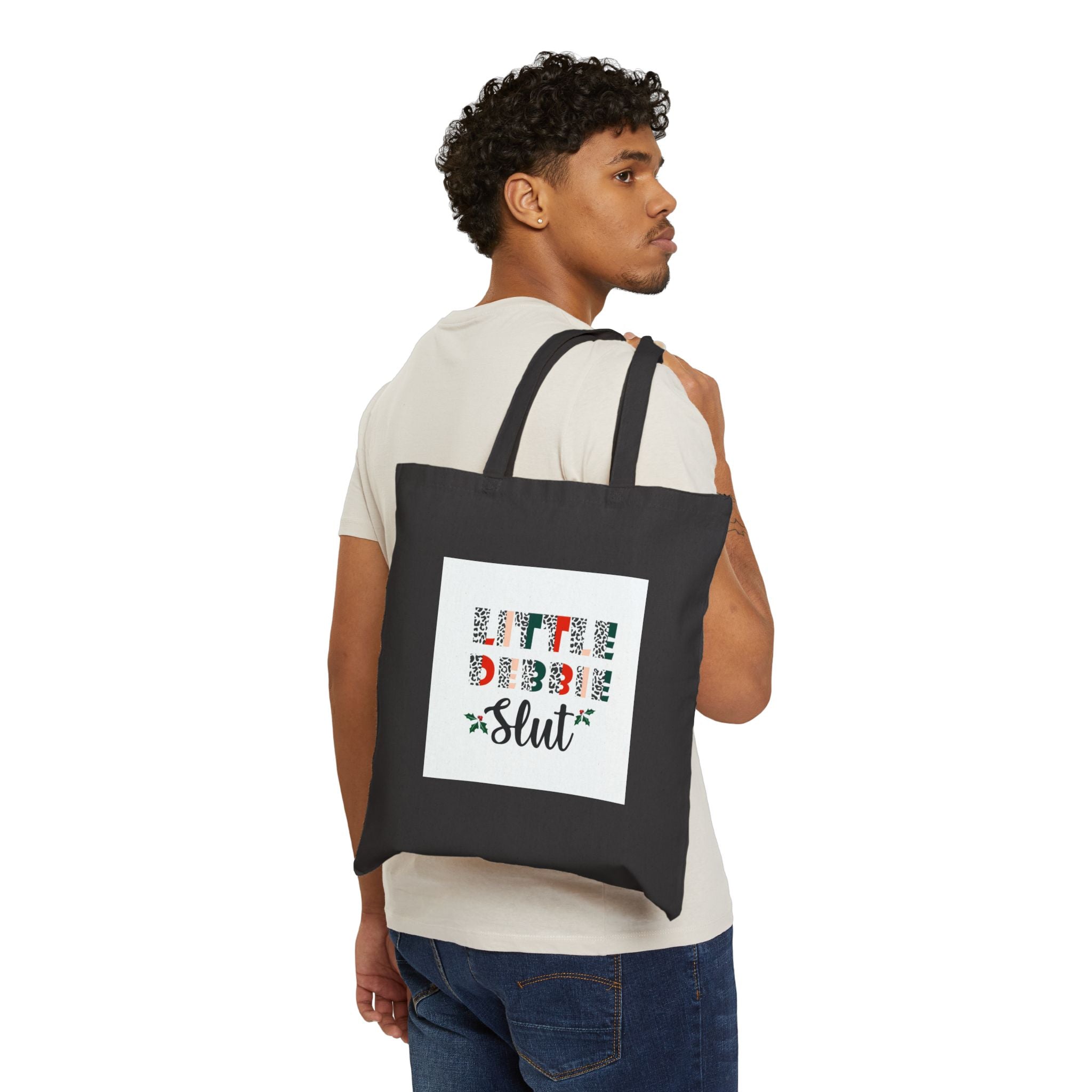 Tote Bag — "Little Debbie Slut" Floral Typography Canvas Tote