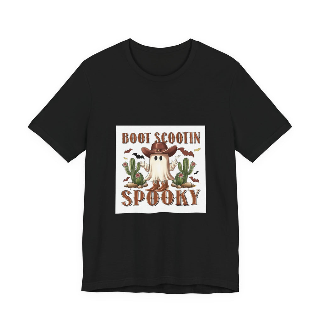 Ghost Cowboy Tee - "Boot Scootin Spooky" Western Halloween T-Shirt