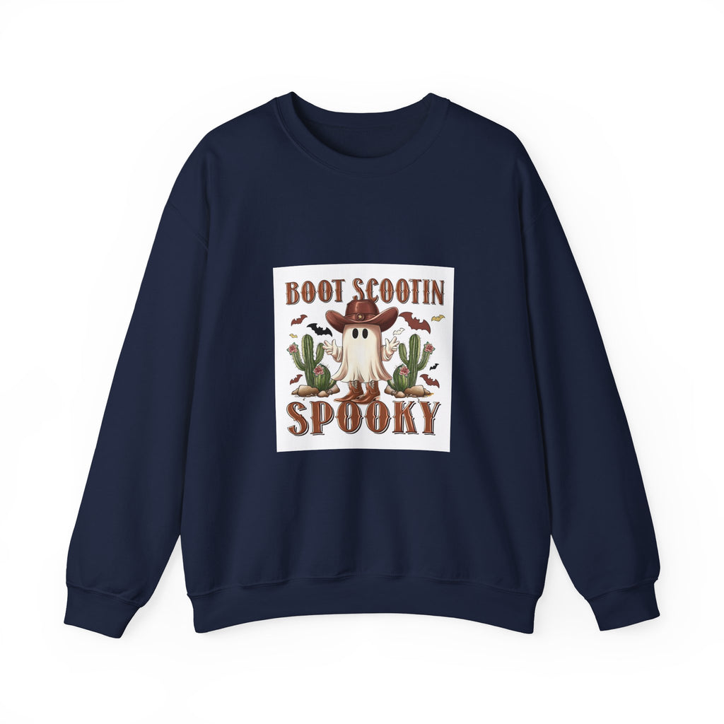 Spooky Ghost Desert Sweatshirt – "Boot Scootin Spooky" Halloween Crewneck
