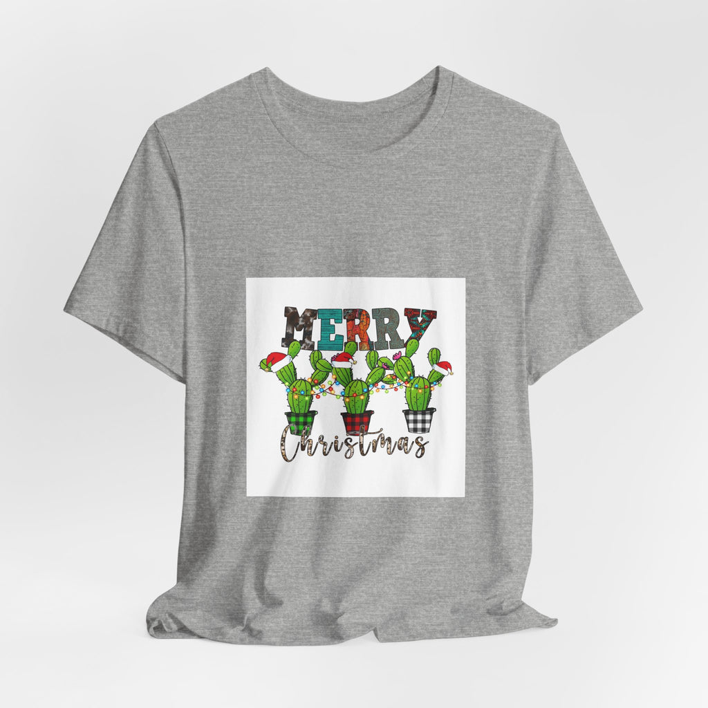 Merry Christmas Cactus Tee — Festive Holiday Succulent Shirt