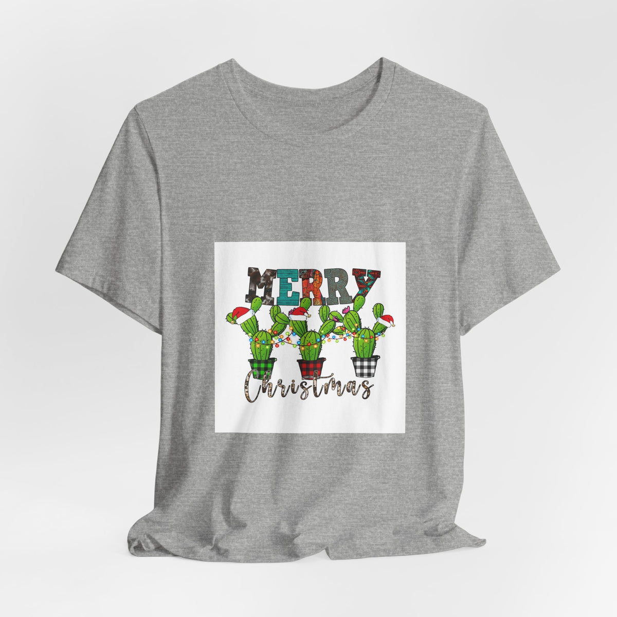 Merry Christmas Cactus Tee — Festive Holiday Succulent Shirt