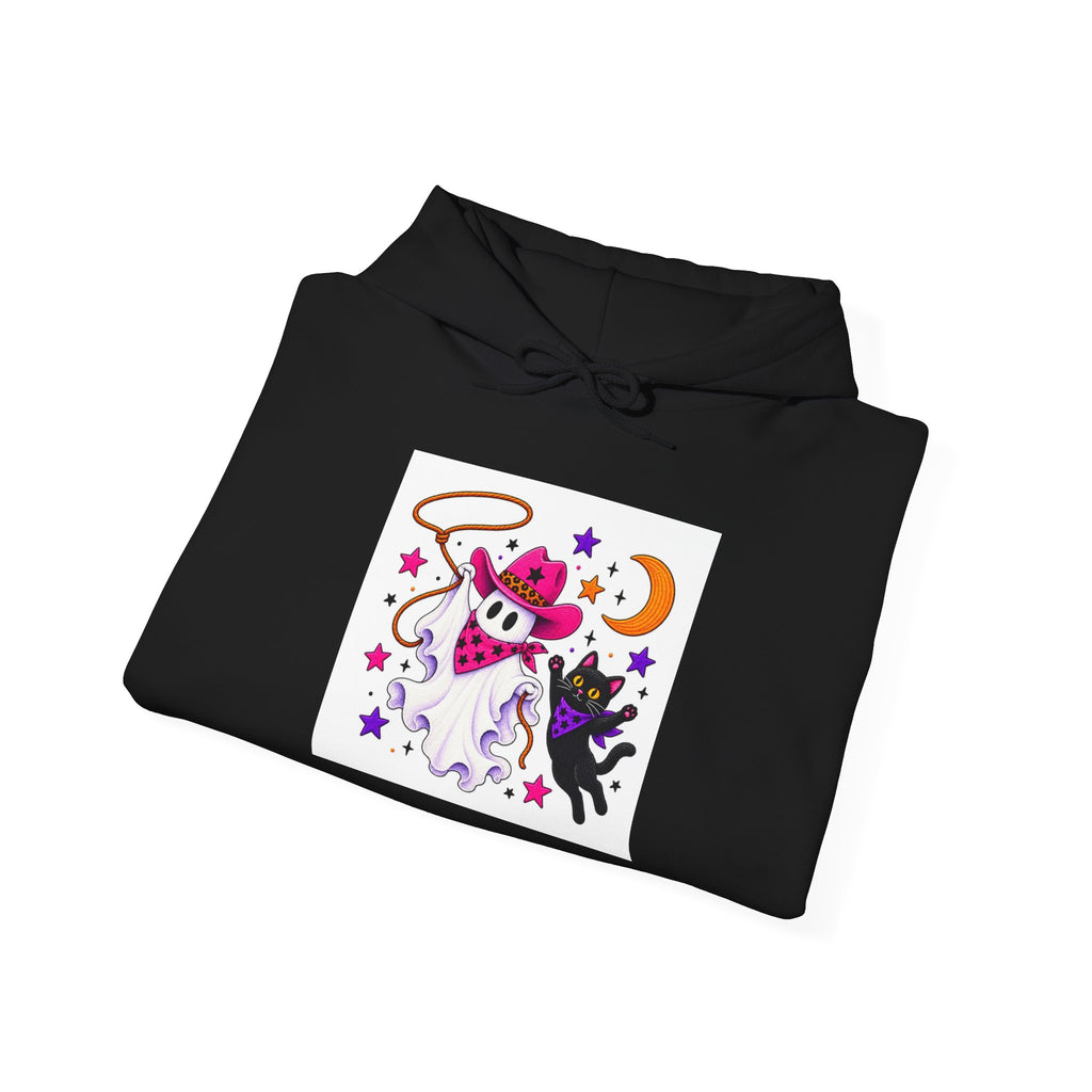 Cute Astronaut Cat Hoodie – Space Kitty with Stars & Moon Pullover