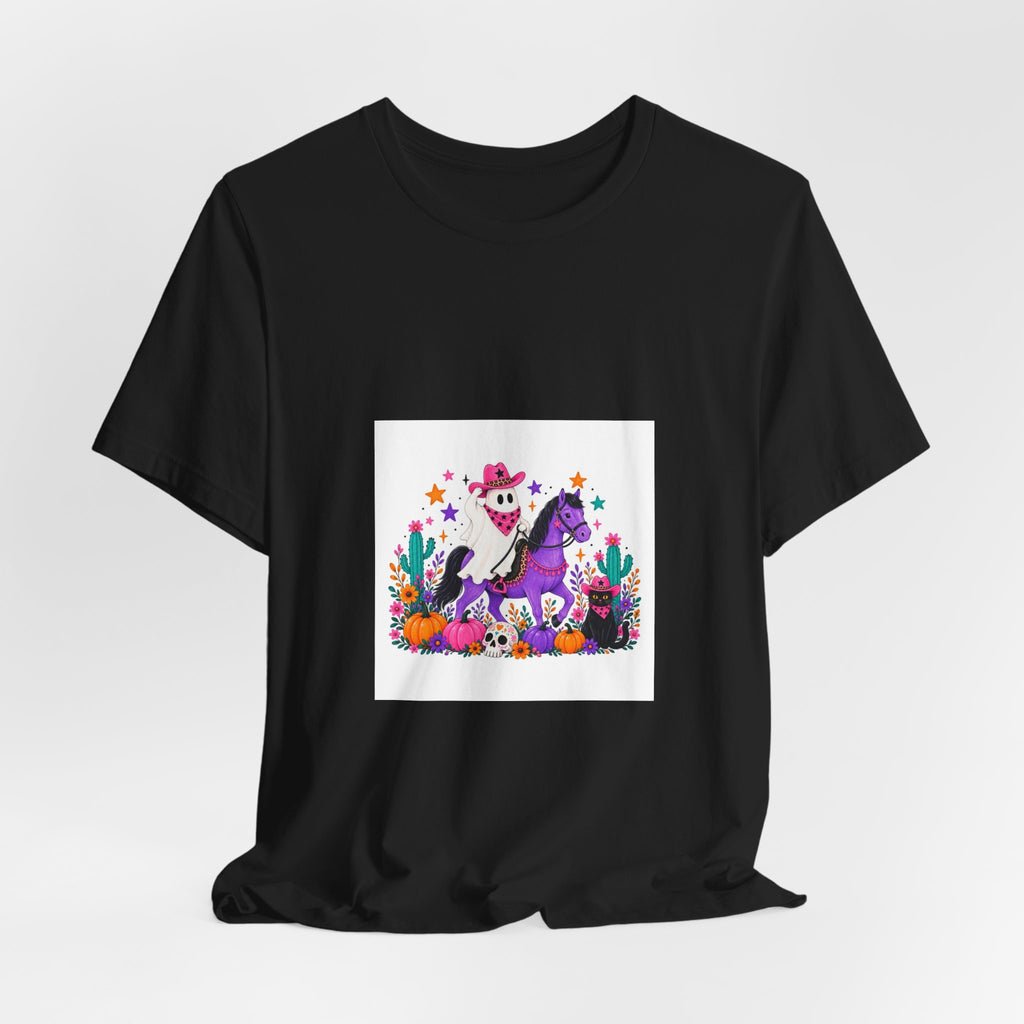 Halloween Skeleton Horse T-Shirt — Dia de los Muertos Desert Scene