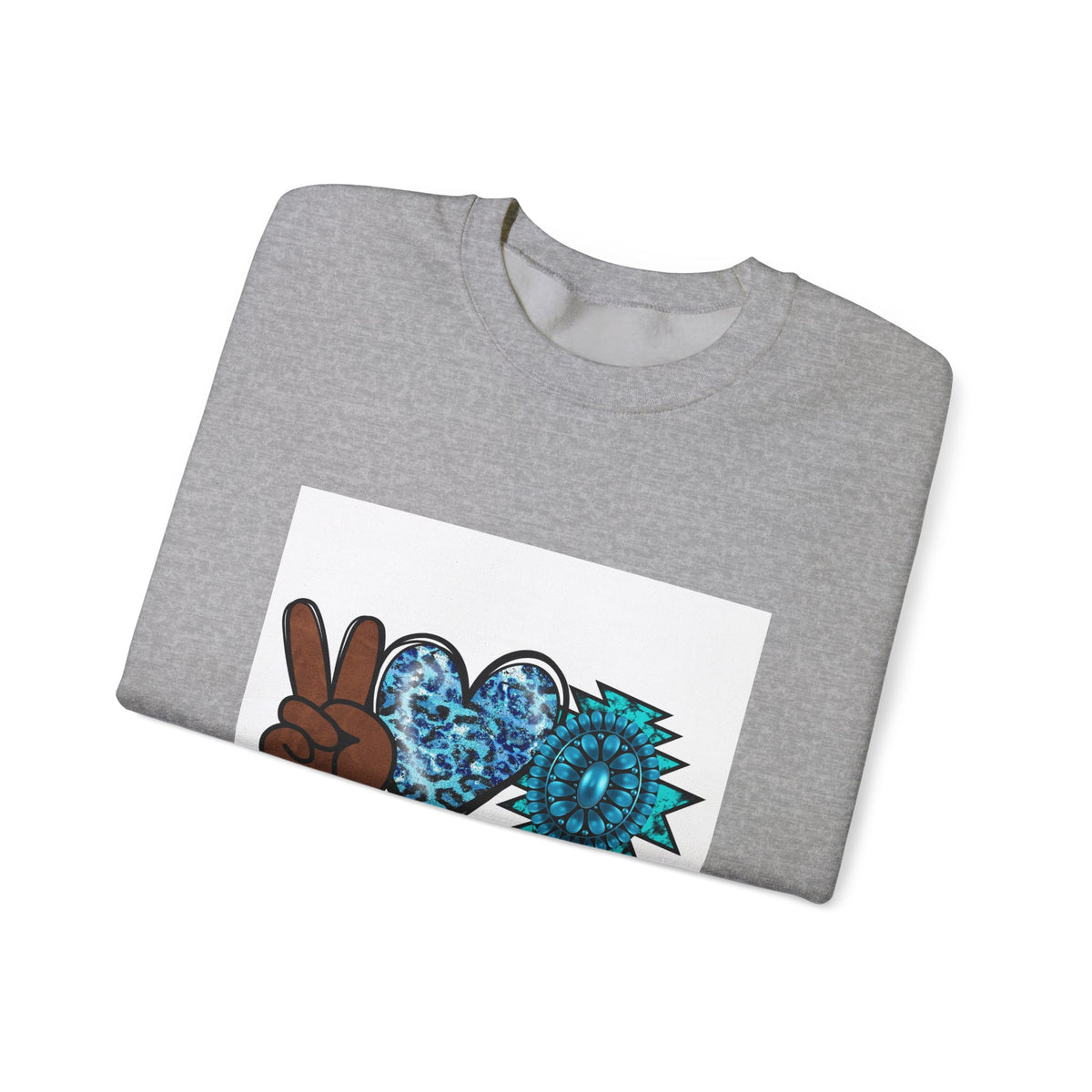 Peace Love Turquoise Crewneck Sweatshirt
