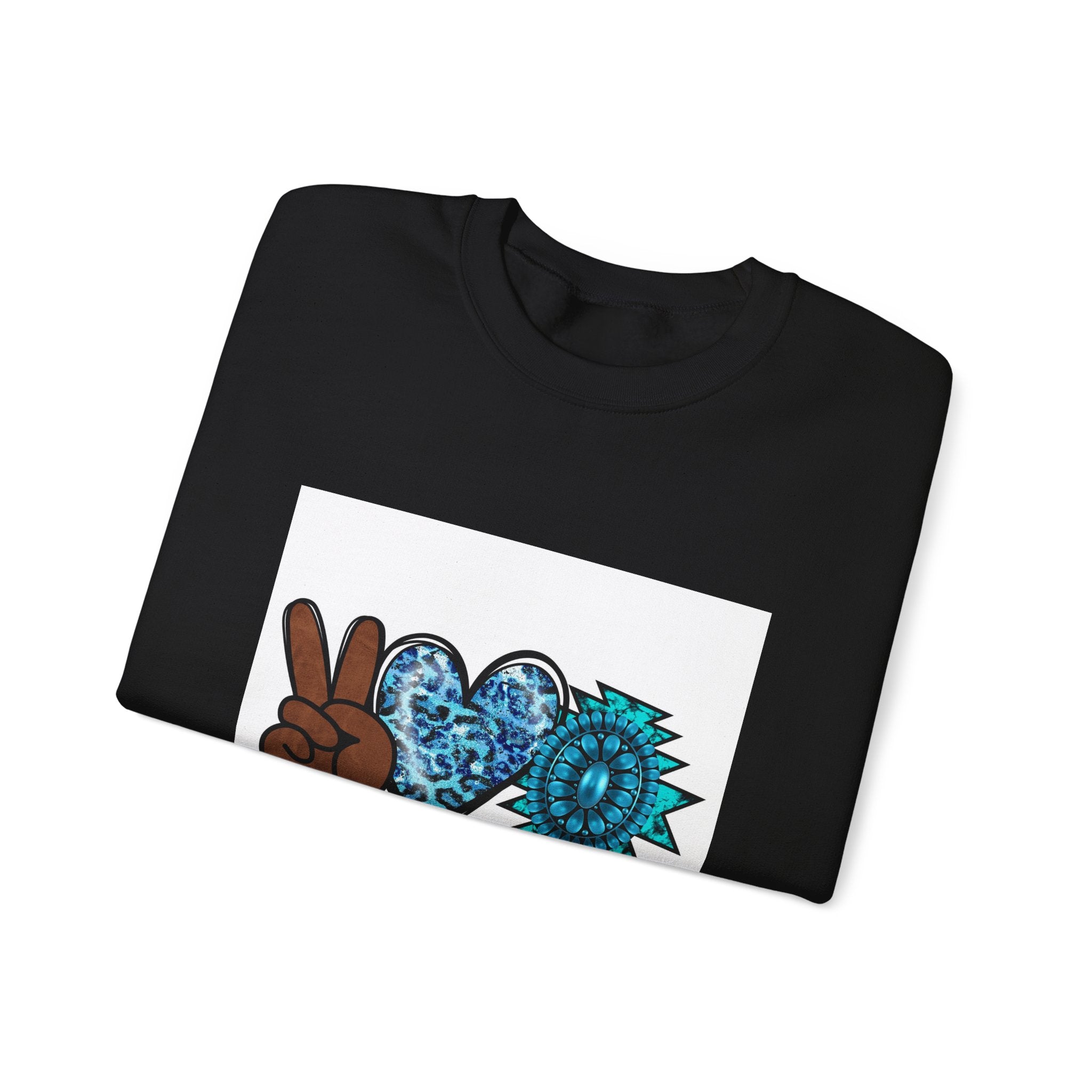 Peace Love Turquoise Crewneck Sweatshirt