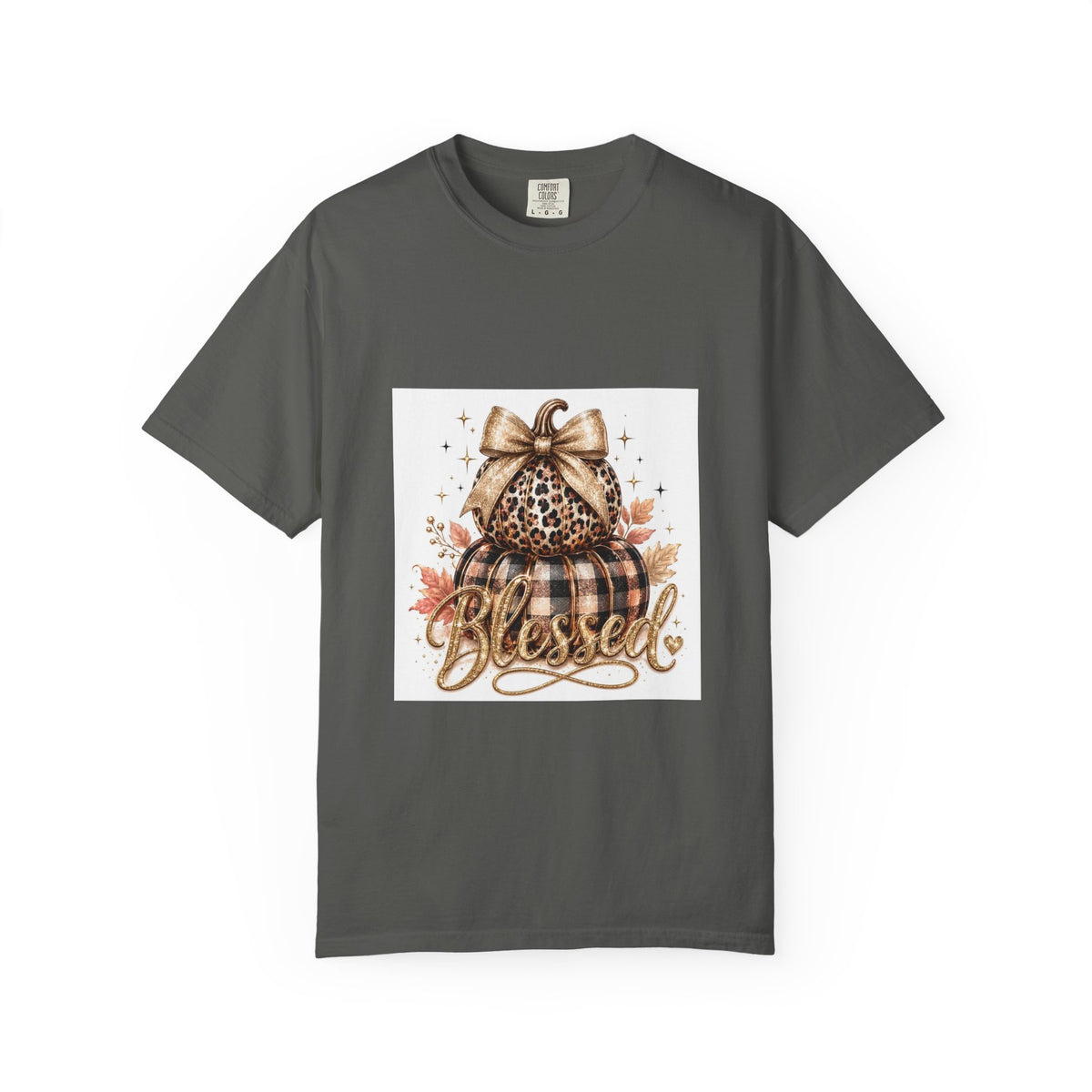 Blessed Pumpkin T-Shirt — Fall Leopard & Buffalo Plaid Pumpkin Graphic