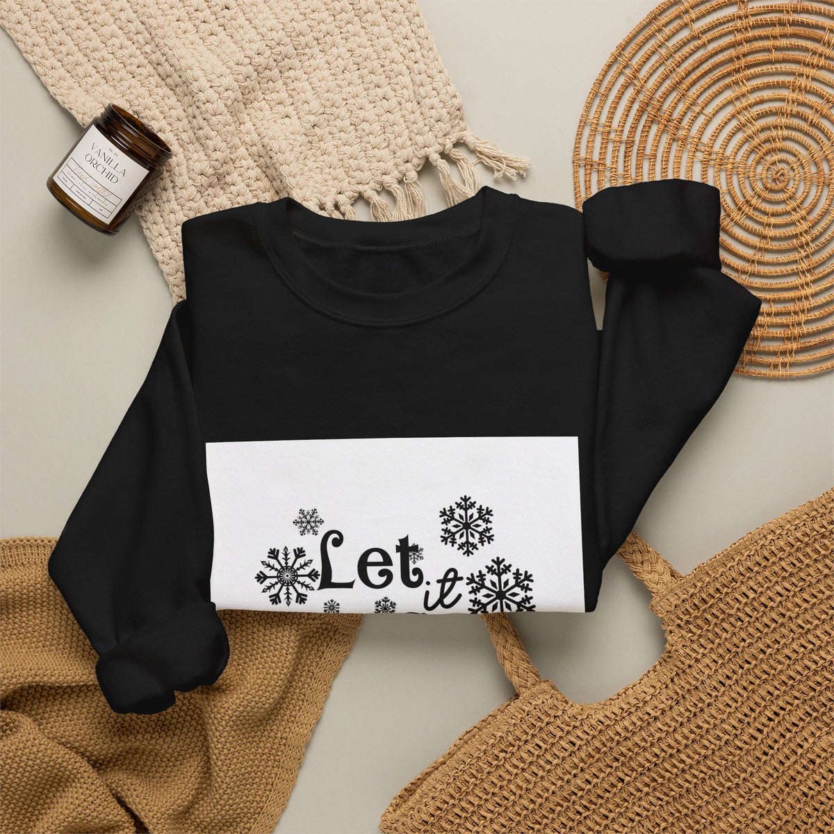 Let It Snow Leopard Snowflake Crewneck Sweatshirt