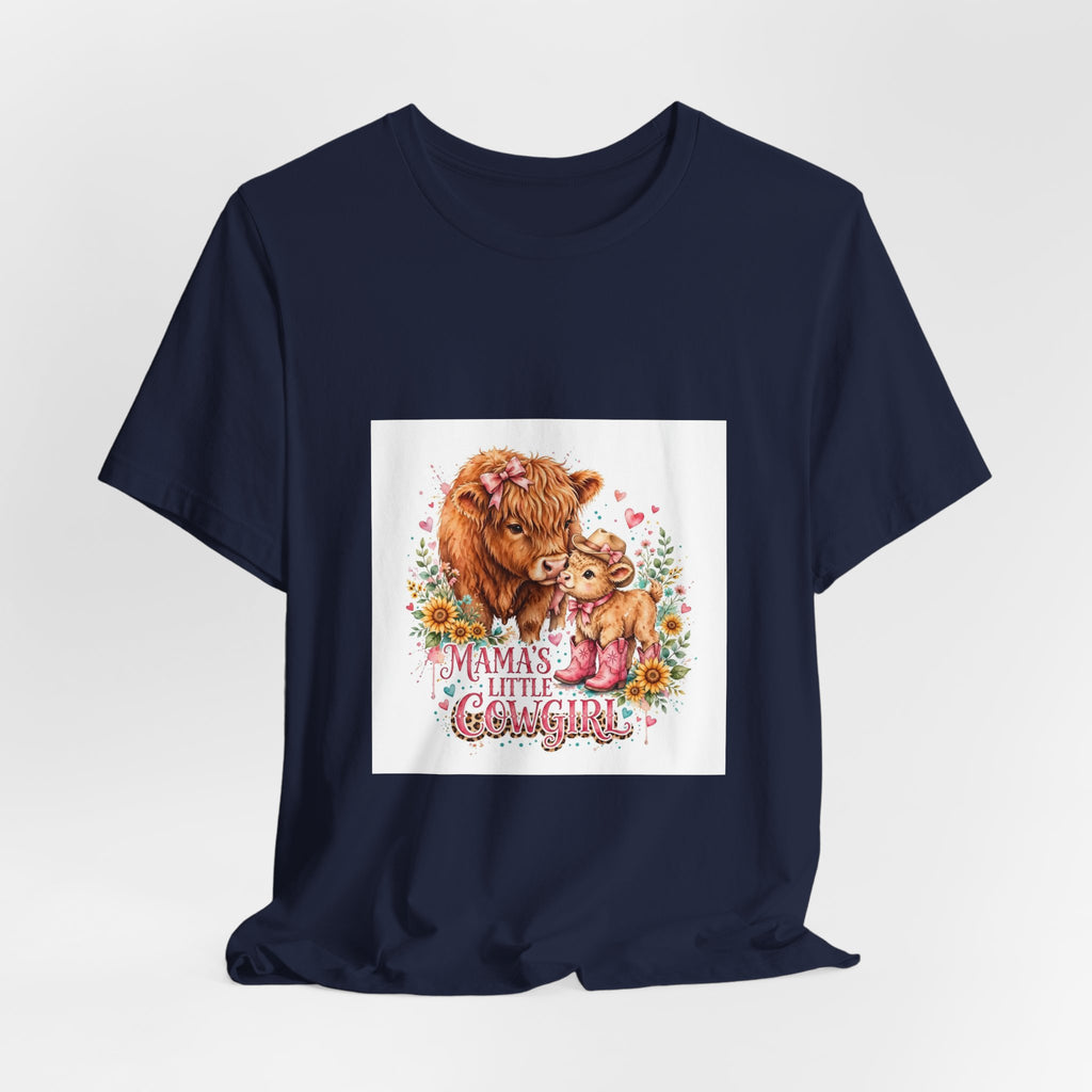 Mama's Little Cowgirl Tee — Western Cowhide Mom & Baby Graphic T-Shirt