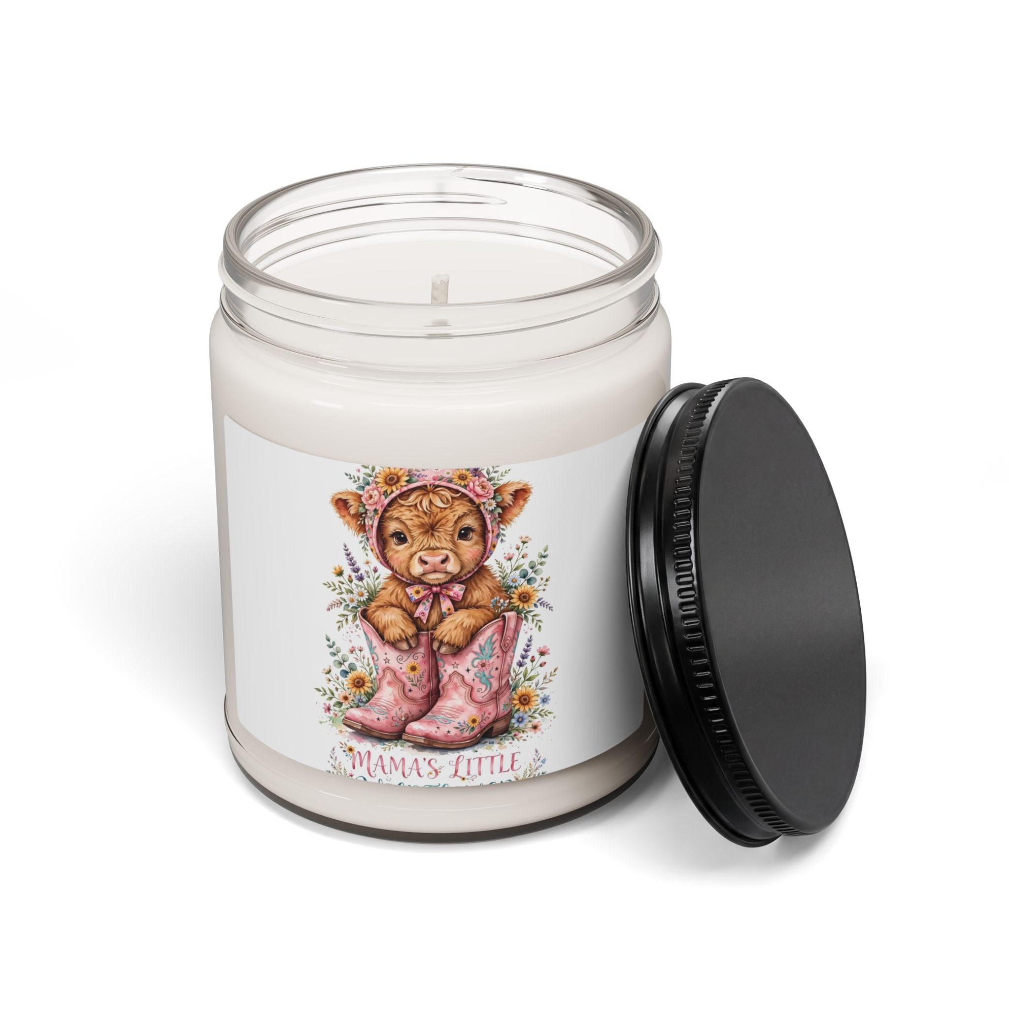 Mama's Little Bear 9oz Scented Soy Candle — Floral Baby Shower Gift