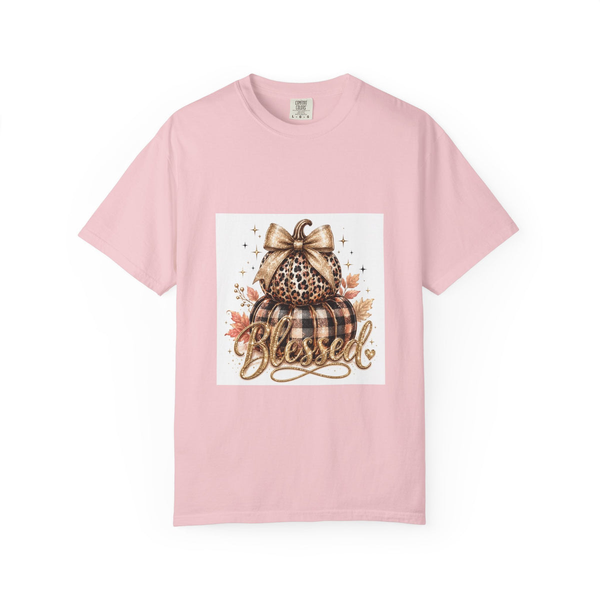 Blessed Pumpkin T-Shirt — Fall Leopard & Buffalo Plaid Pumpkin Graphic