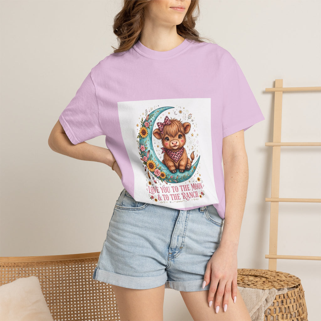 Cow Cute T-Shirt – "Love You to the Moon & to the Ranch" Graphic Tee