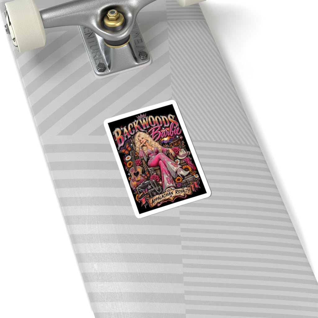 Backwoods Barbie Kiss-Cut Sticker — Appalachian Royalty Retro Glam Decal