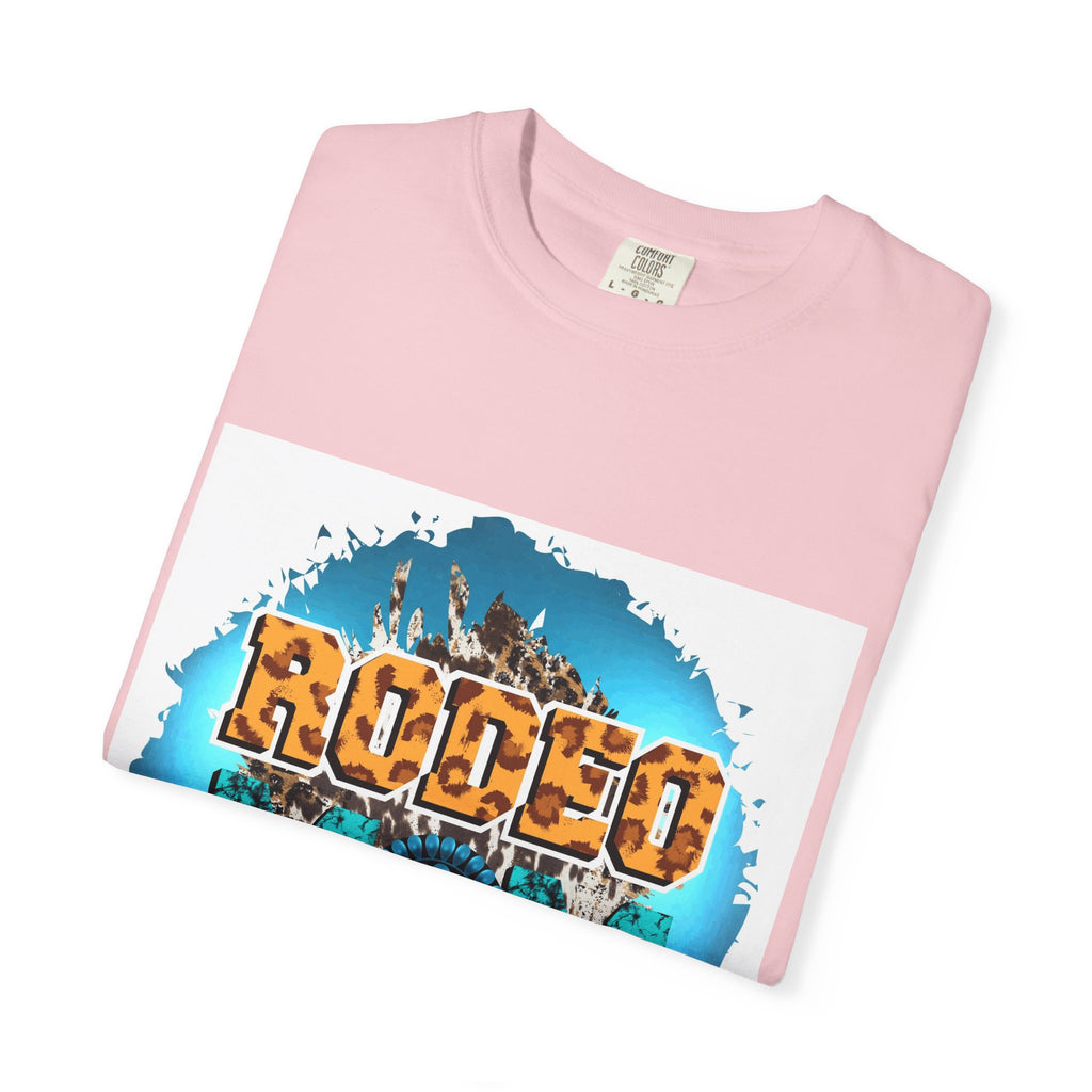 Rodeo Mom Graphic T-Shirt — Western Cowgirl Bronc & Turquoise Design