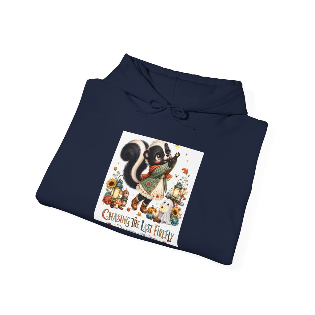 Cozy Woodland Skunk Hoodie - Chasing the Leaf Fairy Autumn Sweatshirt
