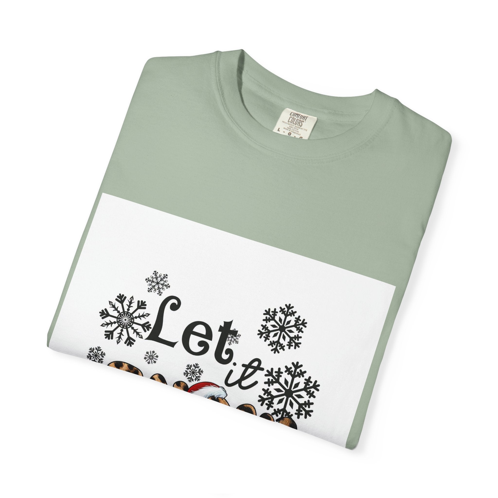 Let It Snow Leopard Print T-Shirt — Winter Snowflake Holiday Tee