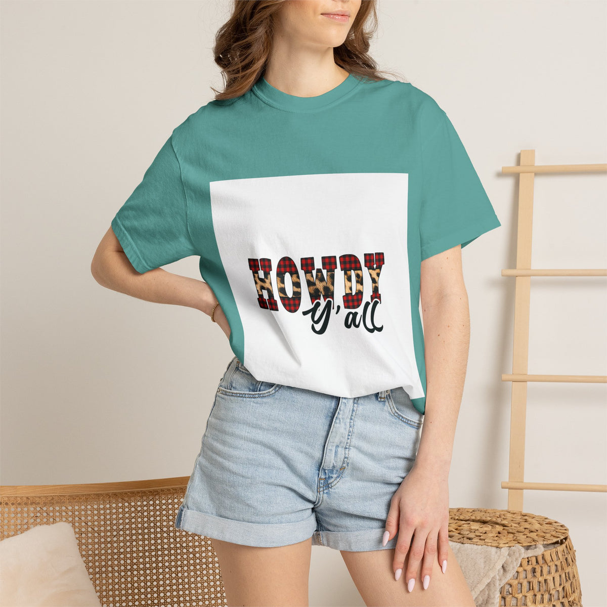 Howdy y'all T-Shirt — Plaid Western Graphic Tee
