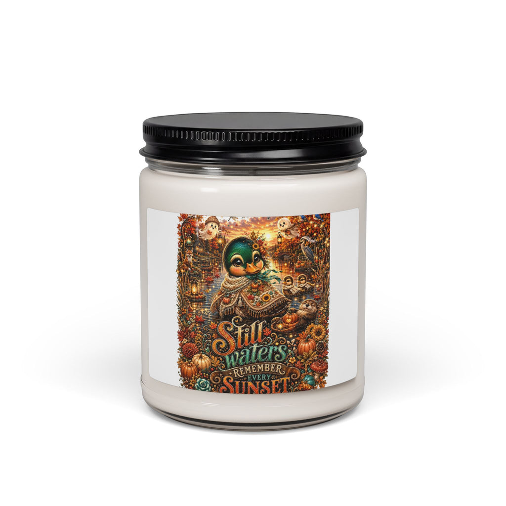 Autumn Sunset Soy Candle — "Still Waters Remember Sunset" 9oz