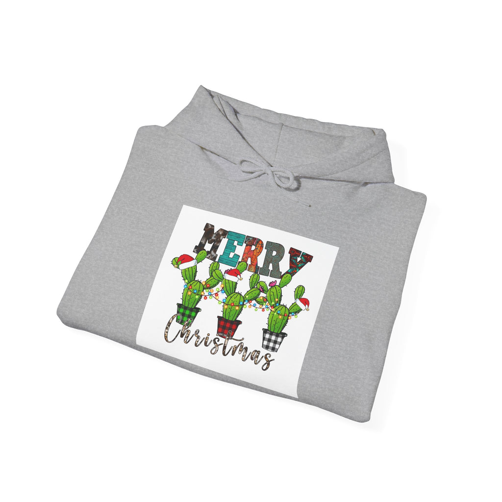 Merry Christmas Cactus Hoodie – Cute Holiday Plant Graphic Sweatshirt