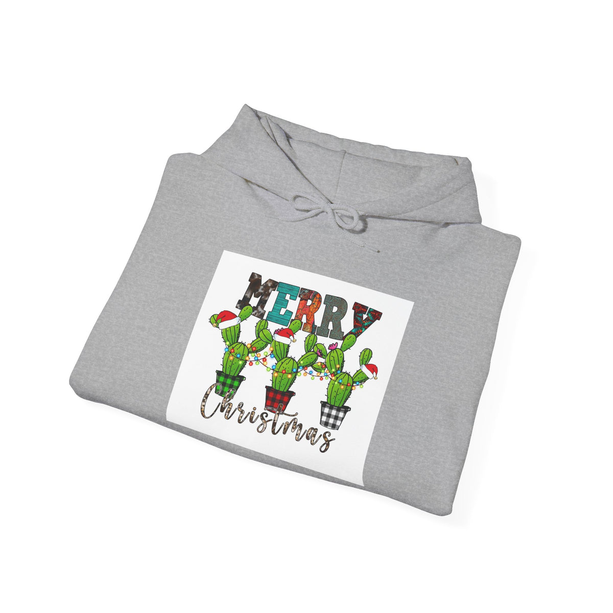 Merry Christmas Cactus Hoodie – Cute Holiday Plant Graphic Sweatshirt