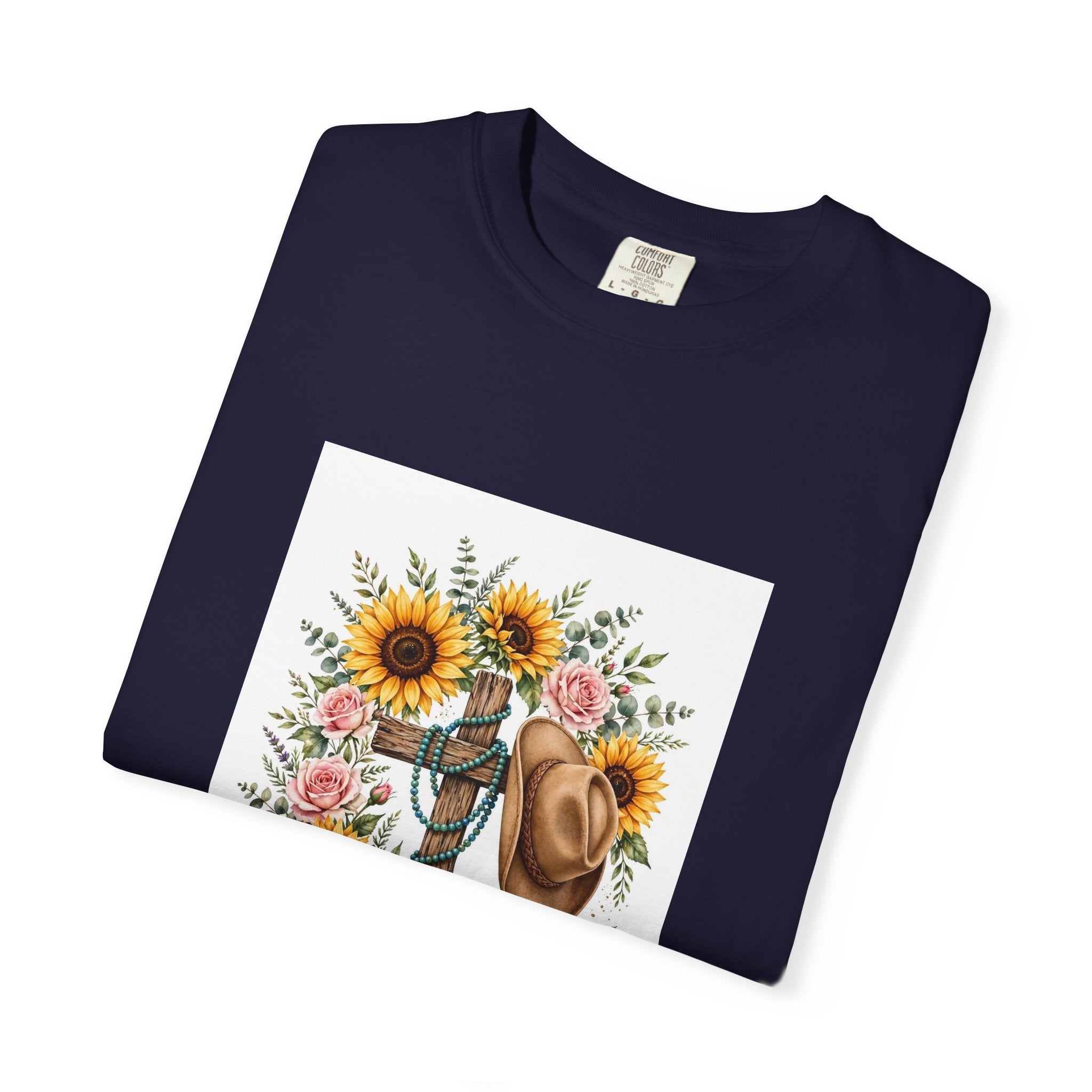 Faith Family Ranch T-Shirt — Sunflower Cowboy Hat Graphic Tee