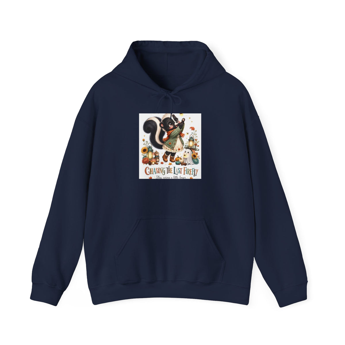 Cozy Woodland Skunk Hoodie - Chasing the Leaf Fairy Autumn Sweatshirt