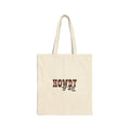 Tote Bag — "Howdy y'all" Western Plaid Cotton Canvas Shopper