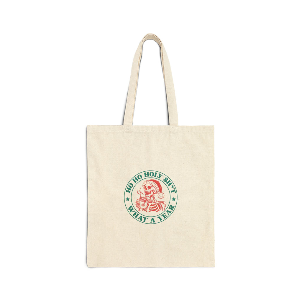 Tote Bag — Retro Santa 'Ho Ho Holy Sh*t' Christmas Canvas Tote