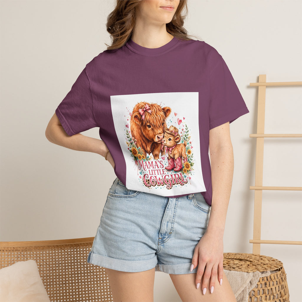 Mama's Little Cowgirl T-Shirt – Cute Highland Cow Mom & Calf Graphic