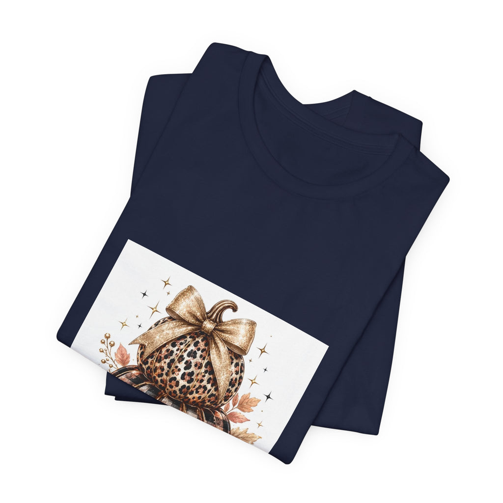 Blessed Pumpkin T-Shirt — Leopard Plaid Fall Graphic Tee