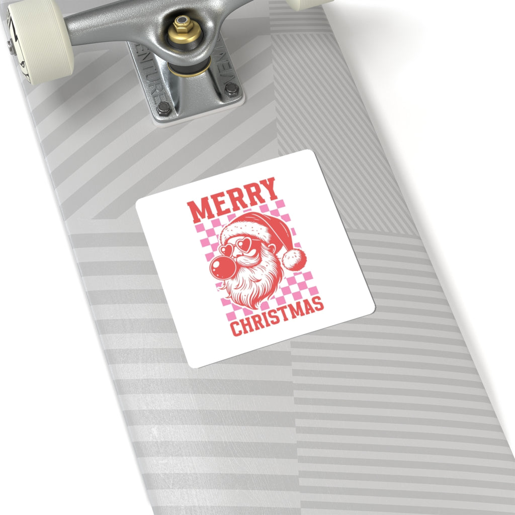 Merry Christmas Retro Santa Kiss-Cut Sticker