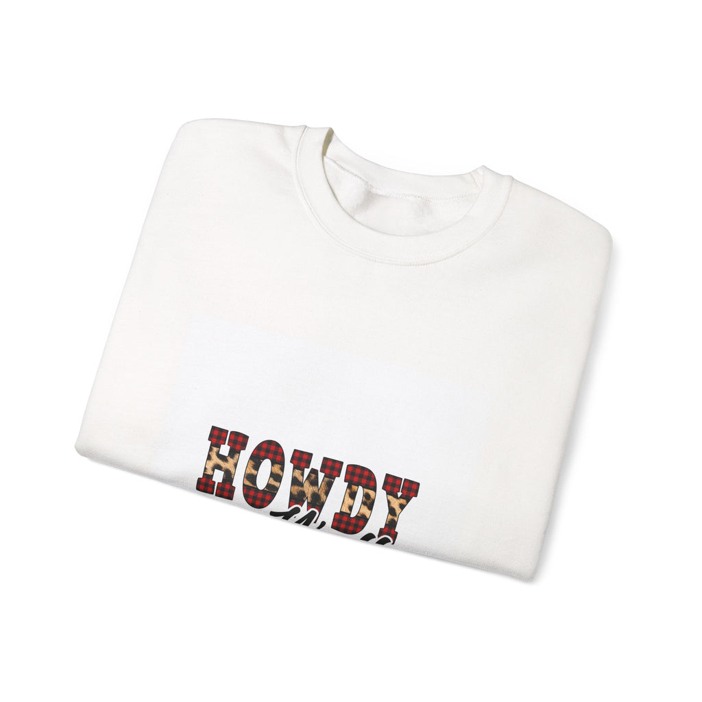 Howdy y'all Crewneck Sweatshirt - Plaid Western Graphic Pullover