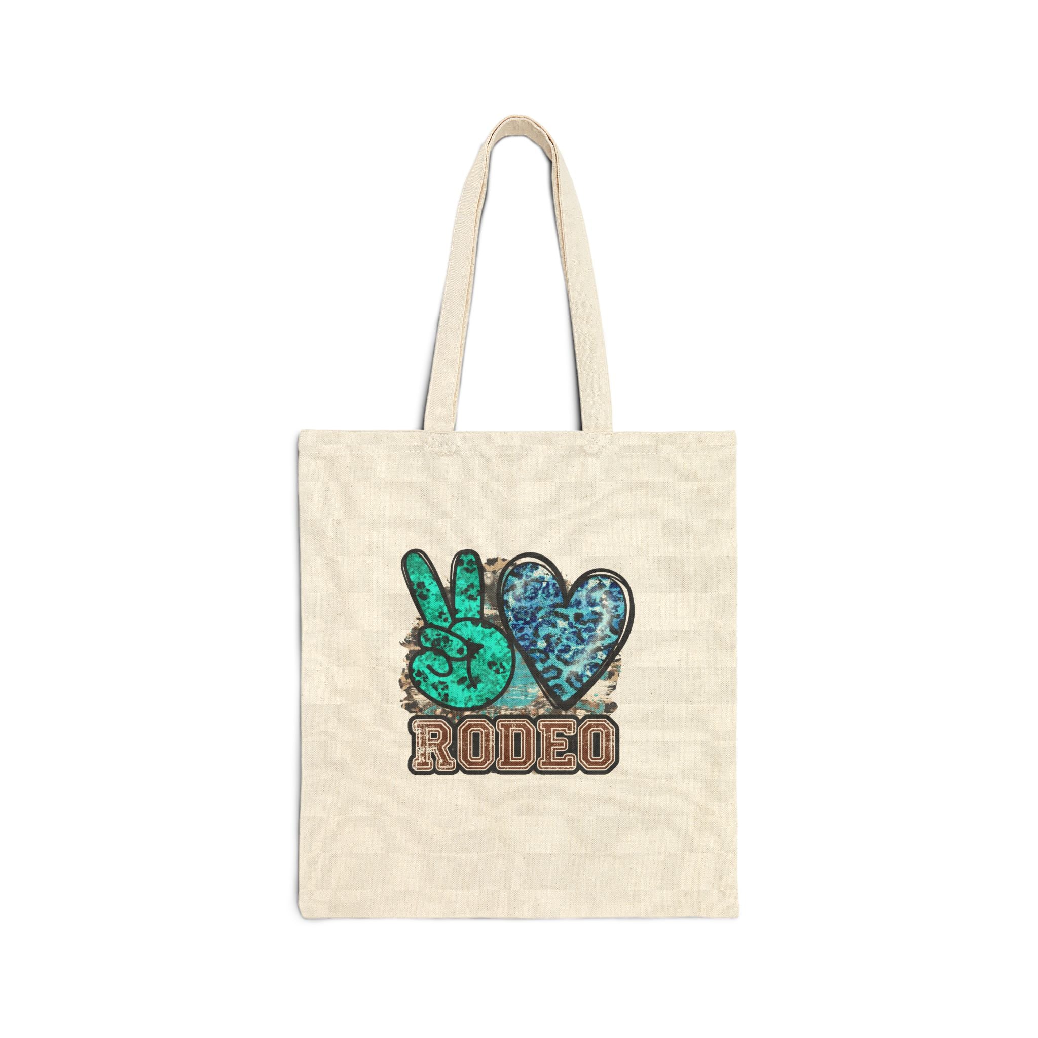 Peace + Heart Rodeo Canvas Tote — Western Cowgirl Market Bag