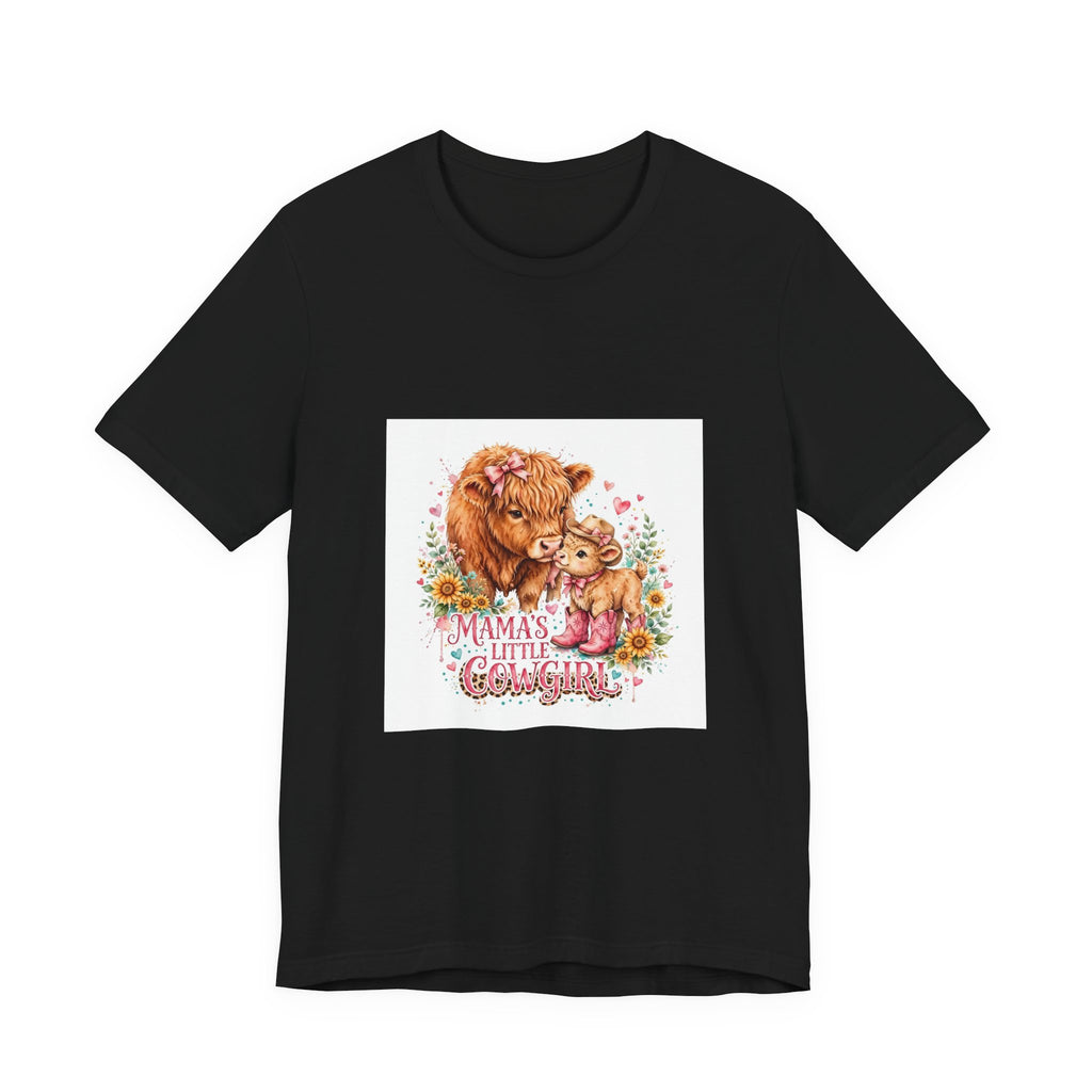 Mama's Little Cowgirl Tee — Western Cowhide Mom & Baby Graphic T-Shirt