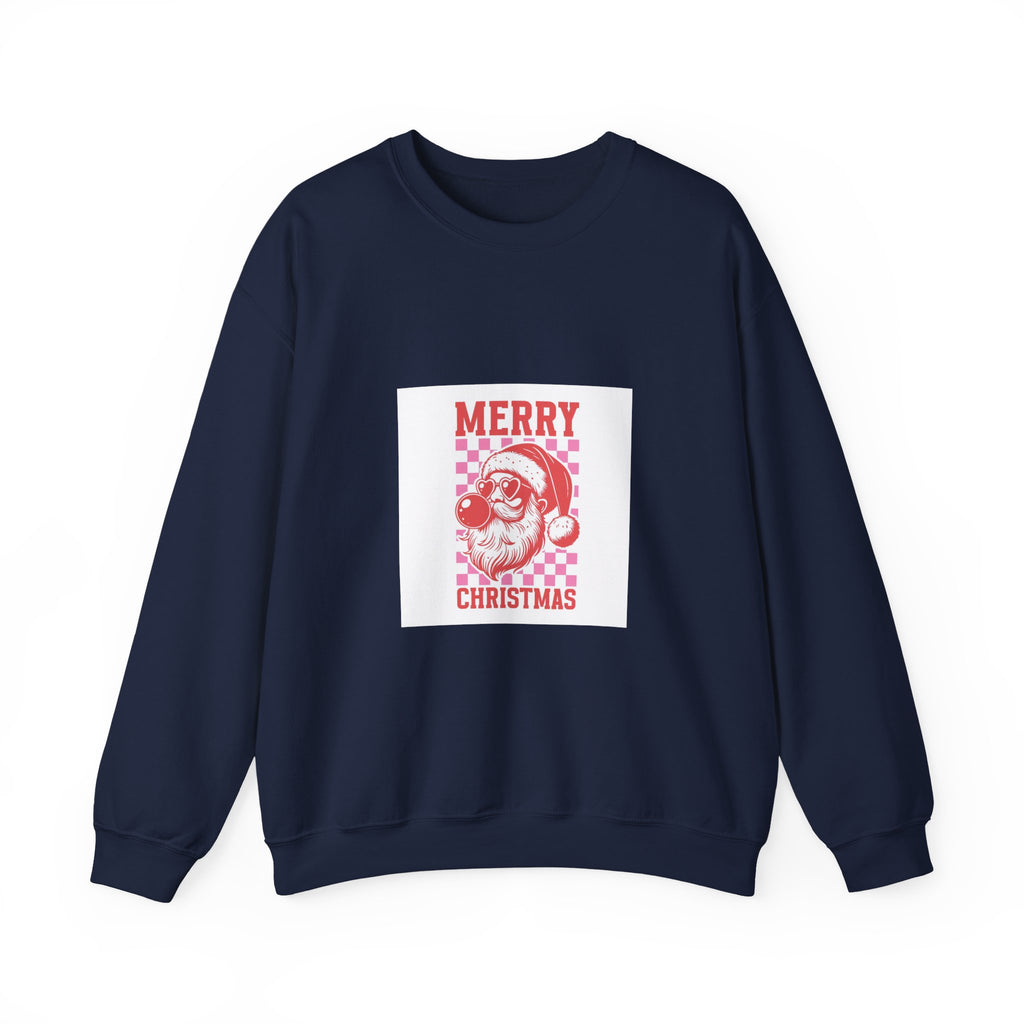 Christmas Santa Crewneck Sweatshirt – 'Merry Christmas' Retro Santa Design